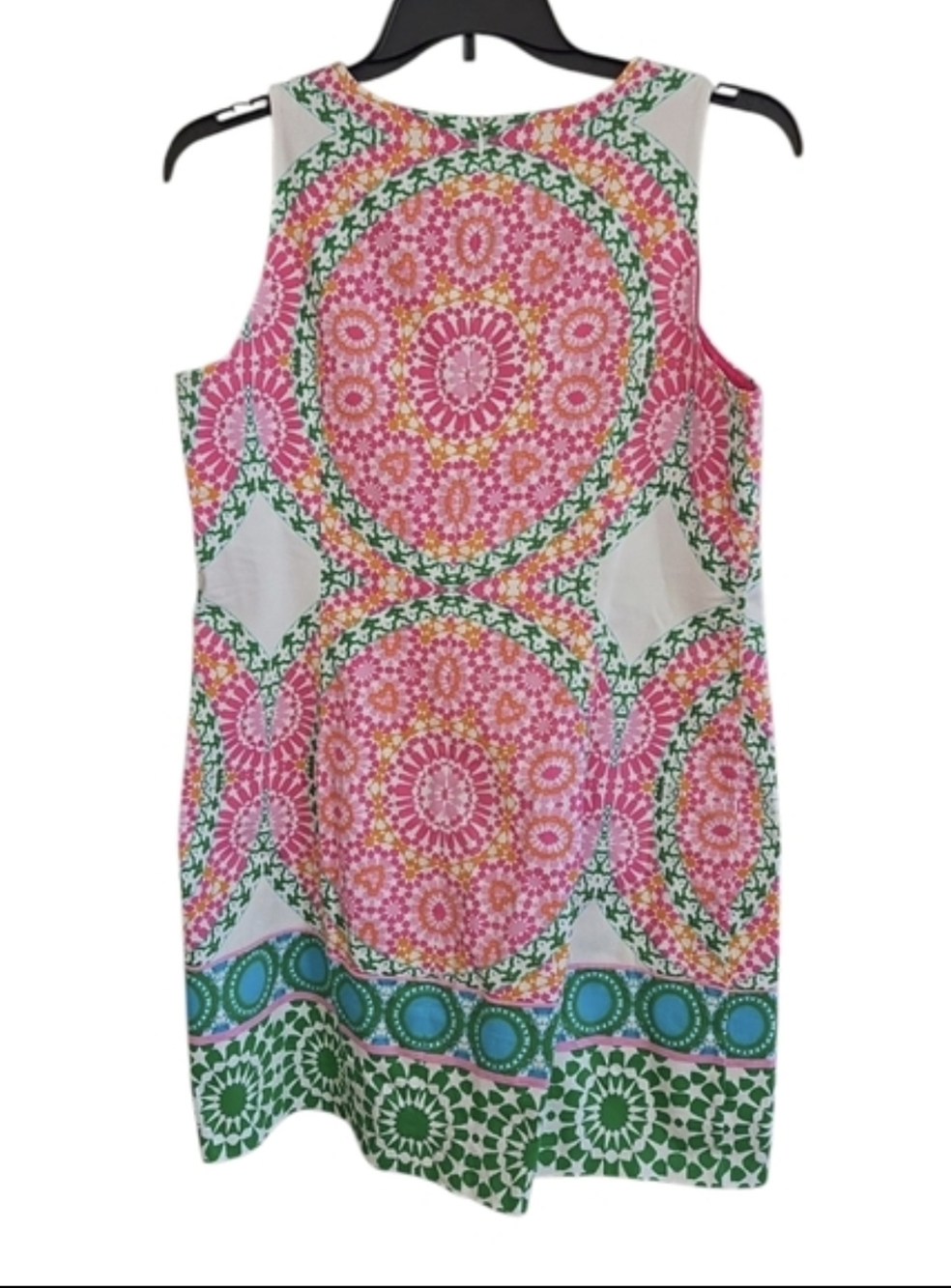 London Times Mandalla Pink, Green, and White Shift Dress Size 12 - Picture 4 of 5
